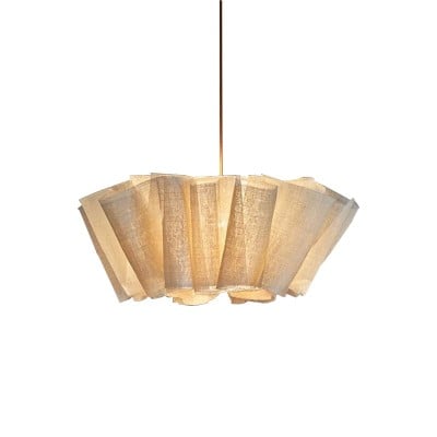 Hanglamp met geplooide stof van Noords linnen HL1403 — € 219,00