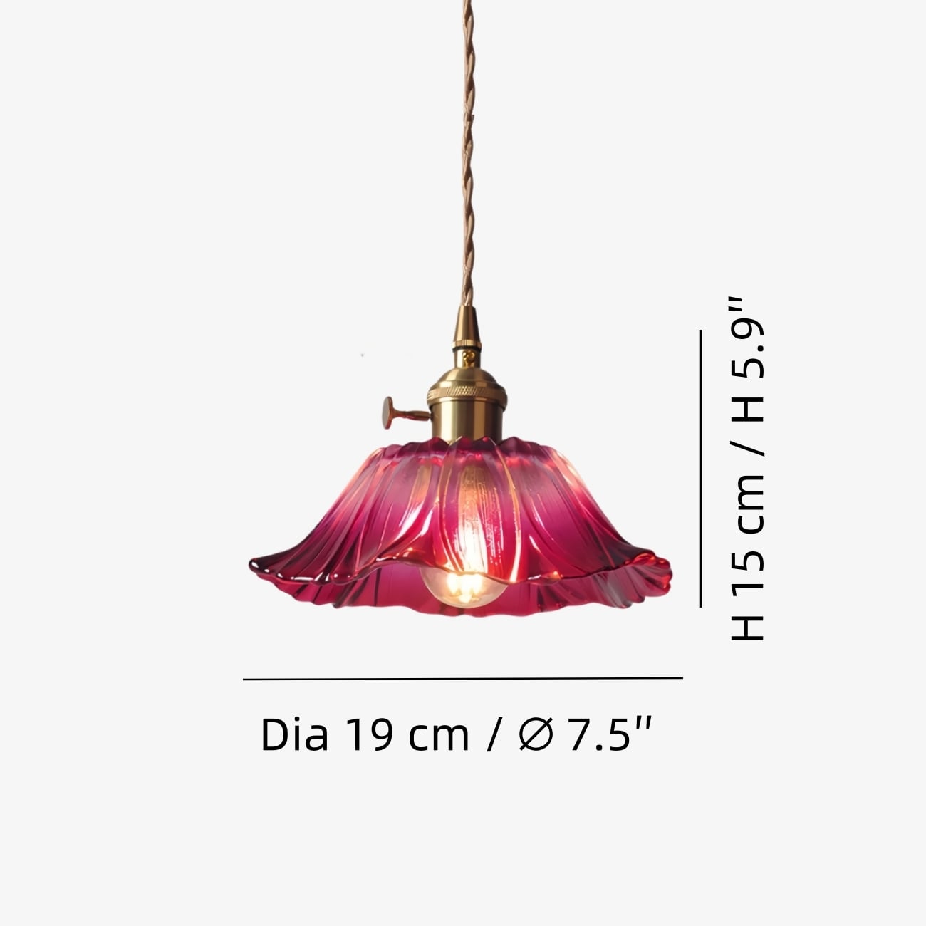 Diameter 19 cm × H 15 cm / ∅ 7,5″ × H 5,9″