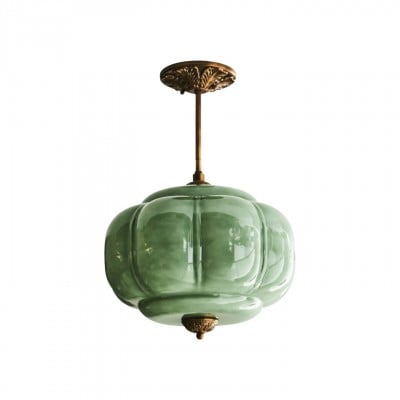 Eloise Vintage Pumpkin Glass Semi-Flush Mount Hanglamp HL950 — € 257,00 (was € 320,00) -€ 63,00