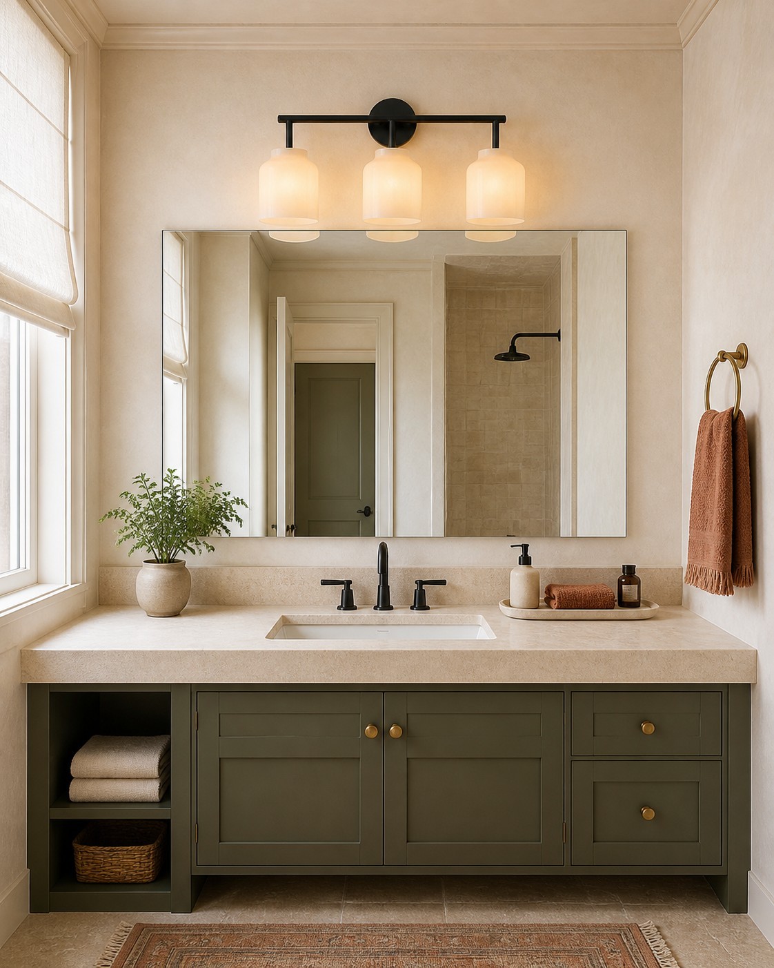 Drilon Modern 3-Light Milk Glass Bathroom Sconce