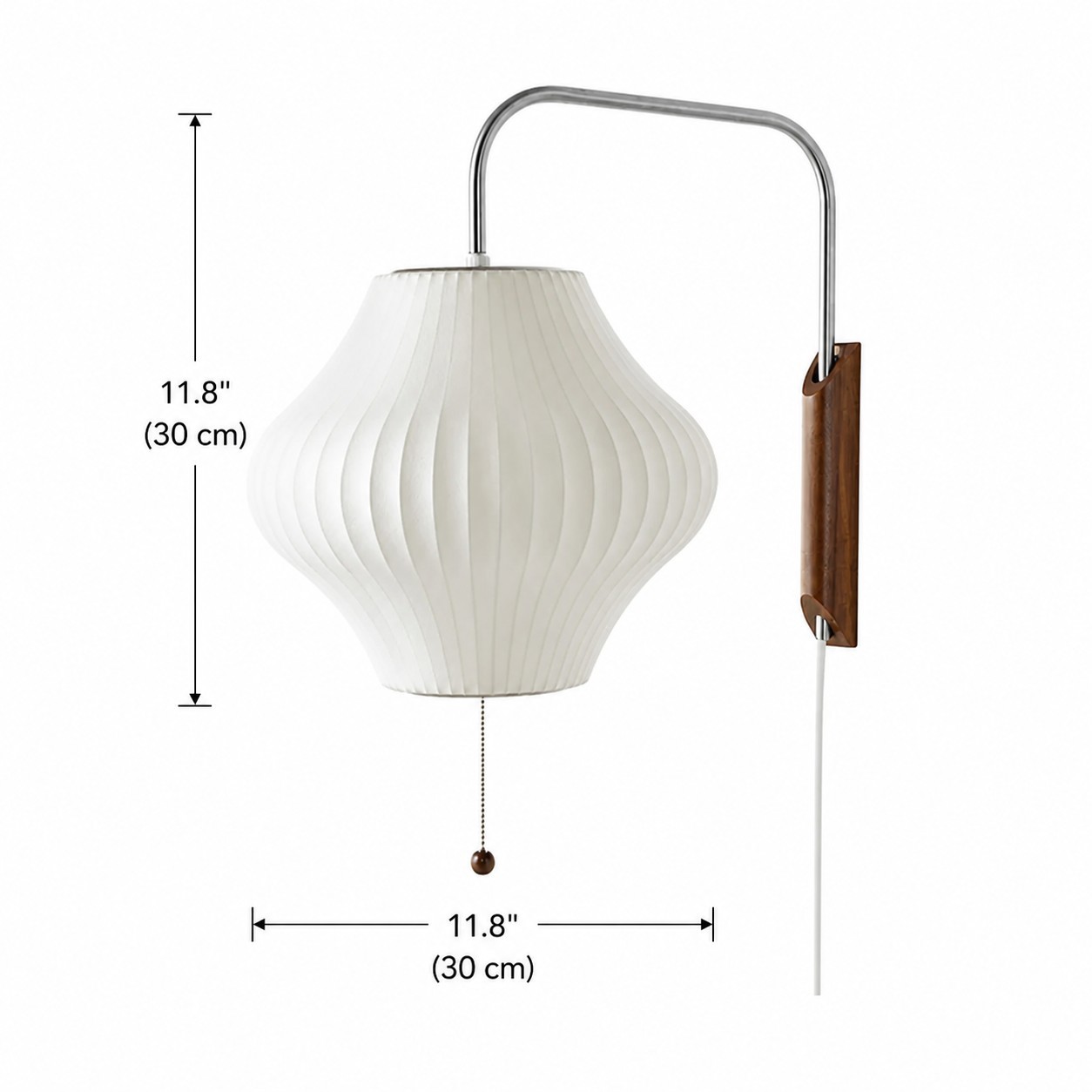 Everett Wabi Sabi Fabric Ribbed Shade Plug In Wall Sconce