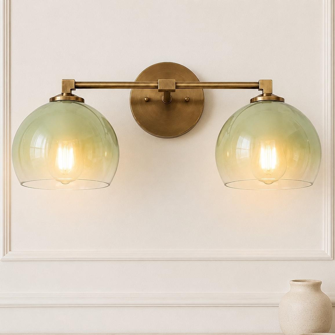 Conrad Vintage 3 Light Bellflower Glass Wall Sconce