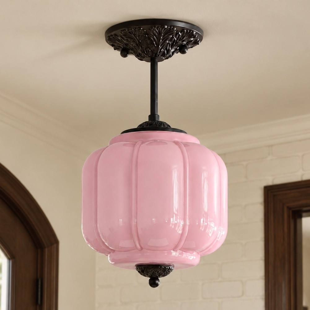 Conran Vintage Milk Glass Lantern Eloise Ceiling Light