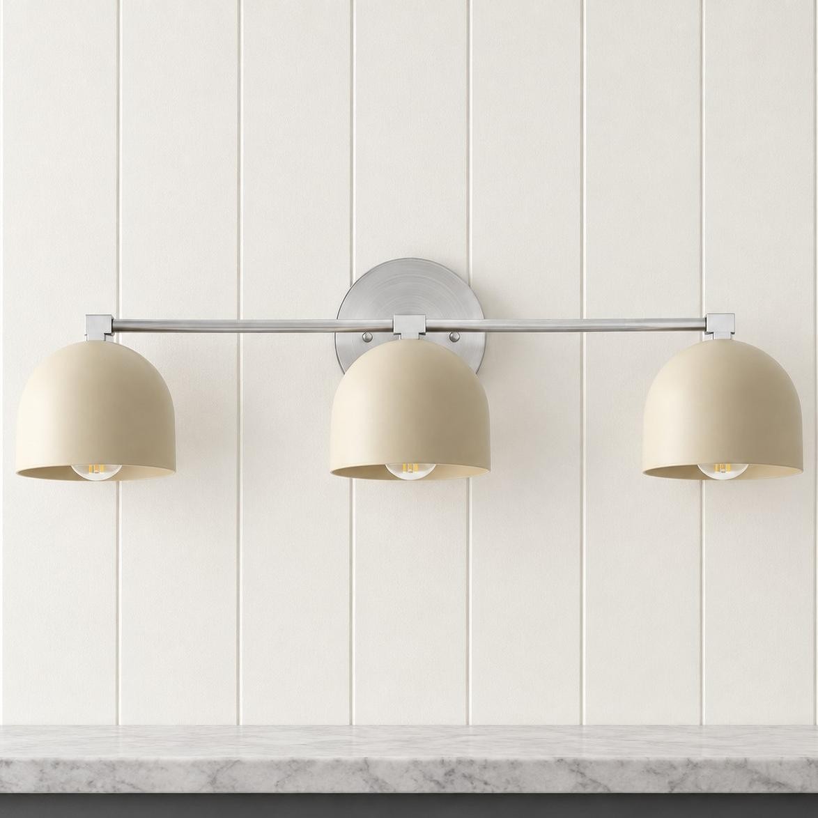 Astair Nordic Metal Deep Dome Vanity Wall Sconce in Rustic Brass