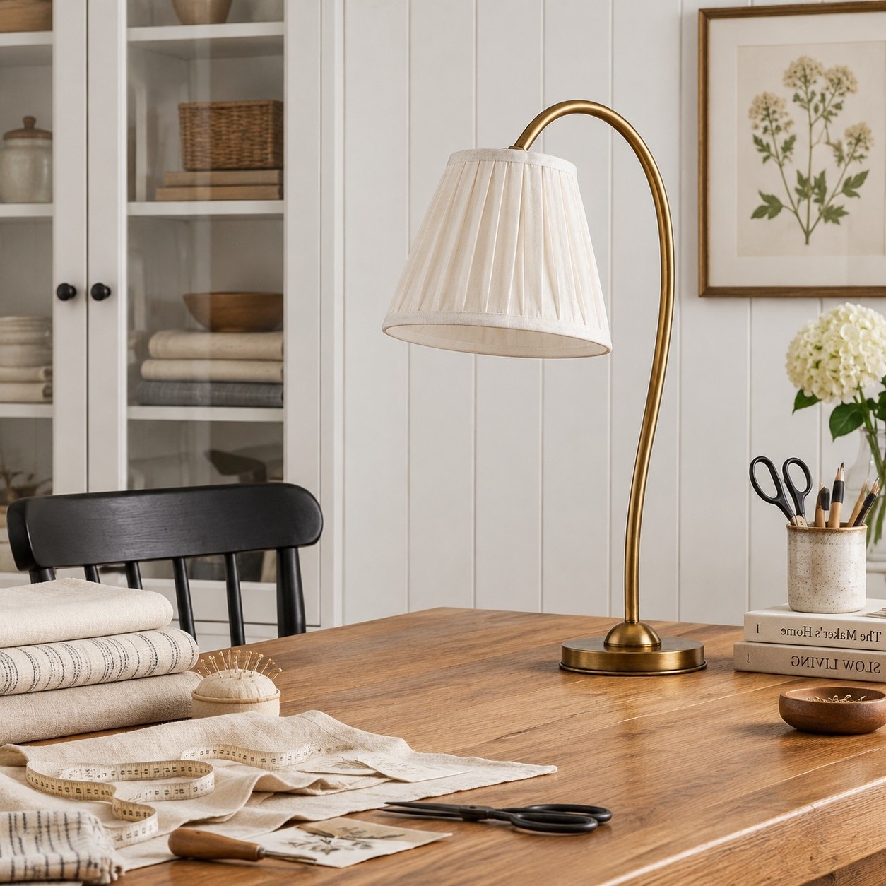 Bailey Vintage Linen Pleated Shade Table Lamp