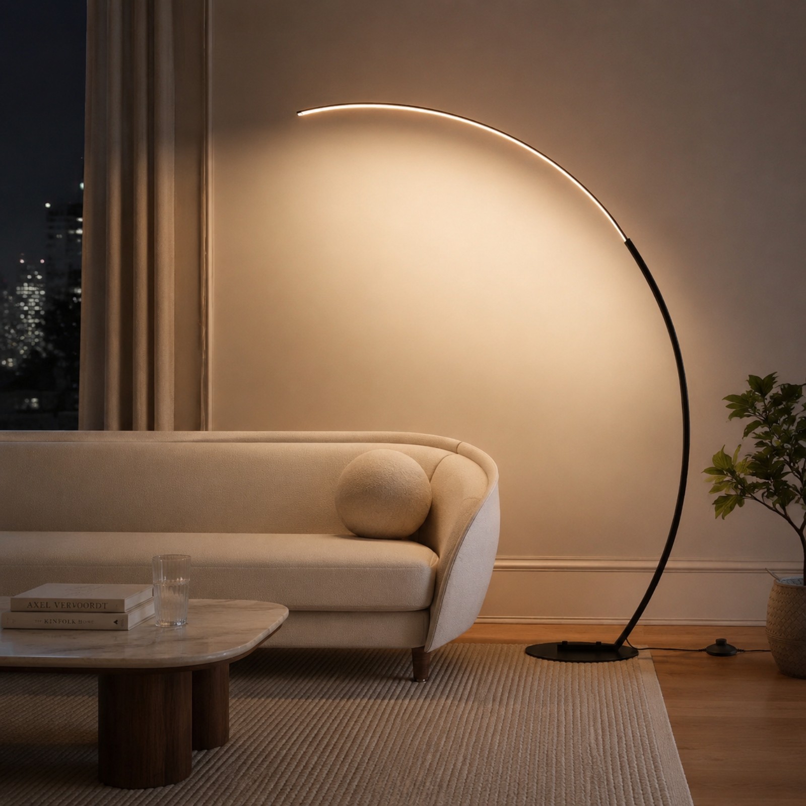 Harte Ultra Bright Dimmable Arc LED Floor Lamp