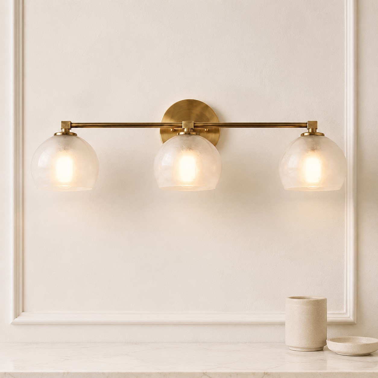 Conrad Vintage 3 Light Bellflower Glass Wall Sconce