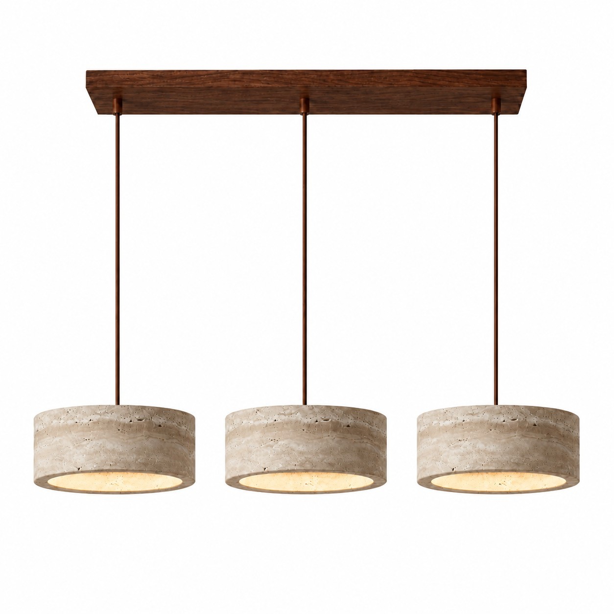 Gilbert Modern Shatter-Resistant Travertine-Look Linear Pendant Light