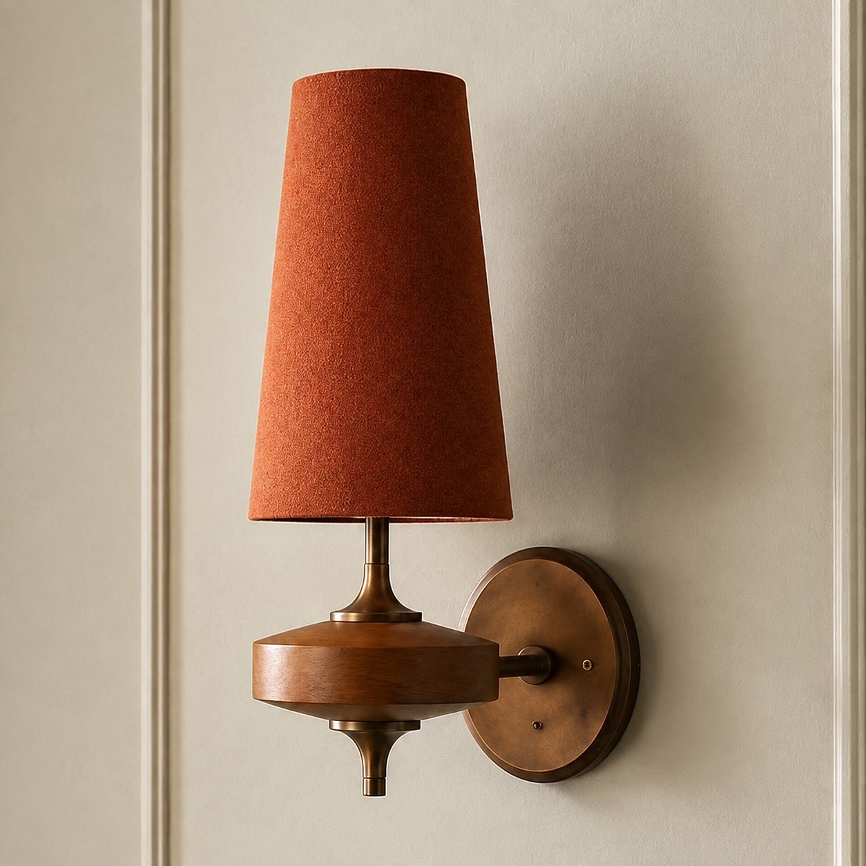 Nyxara Vintage  Fabric Tapered Shade Wall Sconce