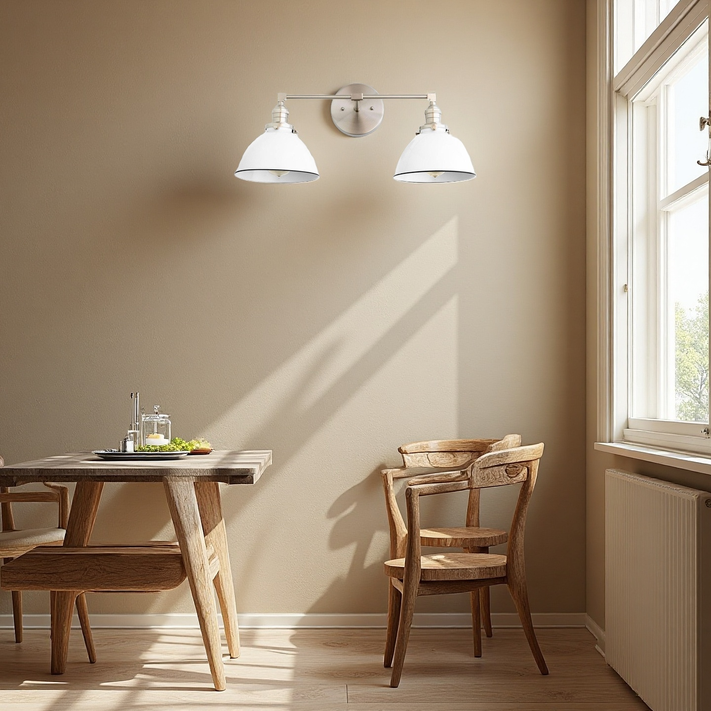 Amelia Farmhouse White Metal Dome Sconce