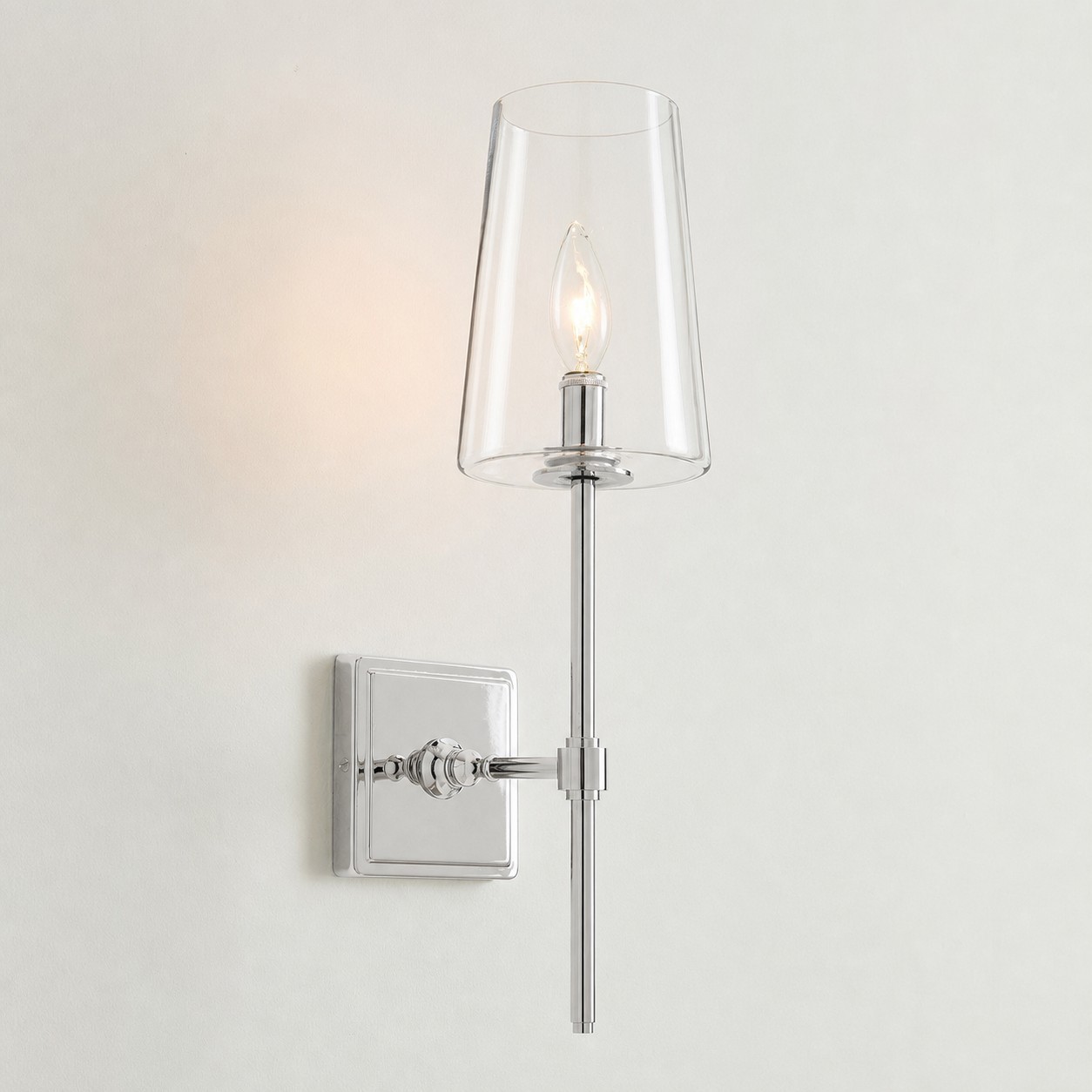 Murano Farmhouse Clear Glass Vanity Wall Sconce
