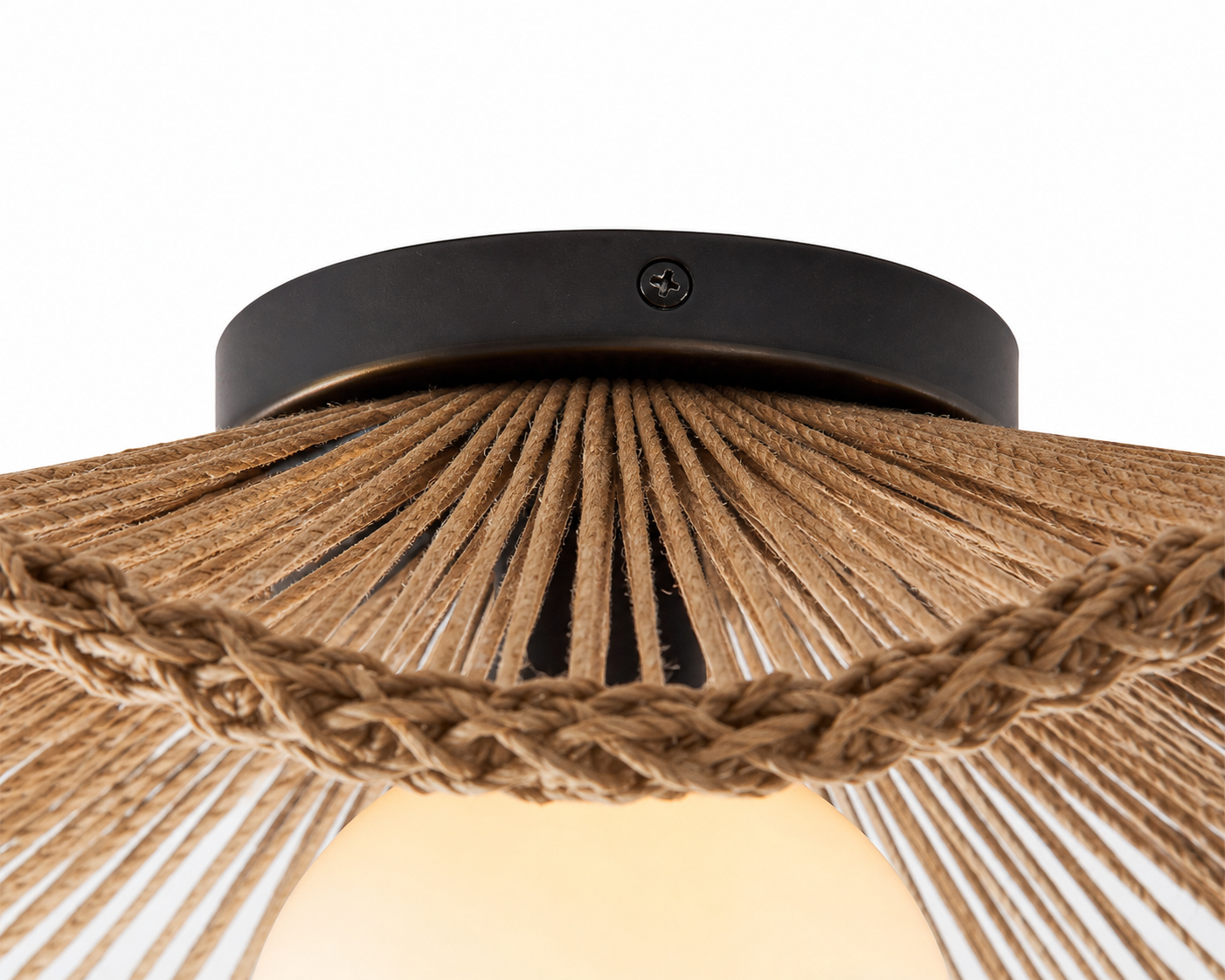 Lovary Bohemian Rattan Flower Flush Mount Ceiling Light
