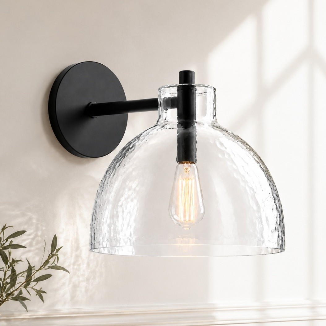 Keen Farmhouse Cooper Recycled Glass Dome Sconce