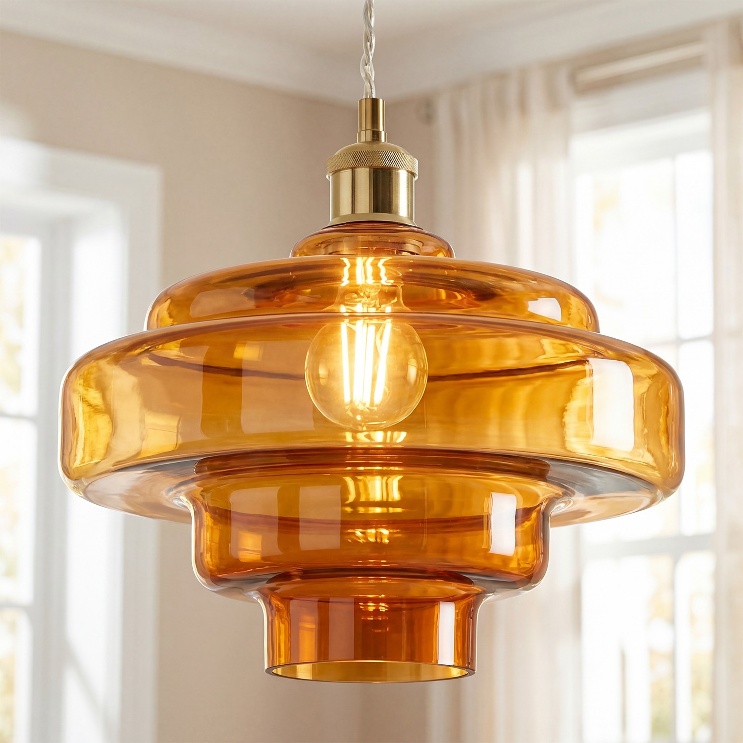 Yves Vintage Tiered Glass Pendant Light