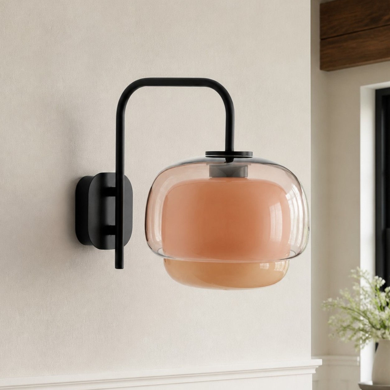 Jovynth Nordic Colorful Double-Layered Glass Wall Sconce