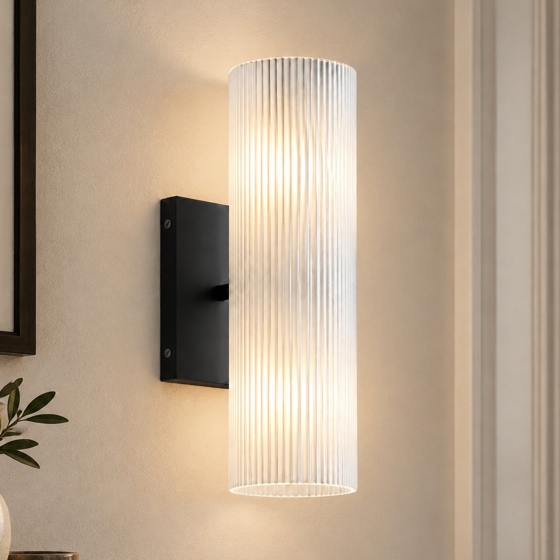 Yorix Modern Vertical Cylinder Tube Metal Finish Wall Light