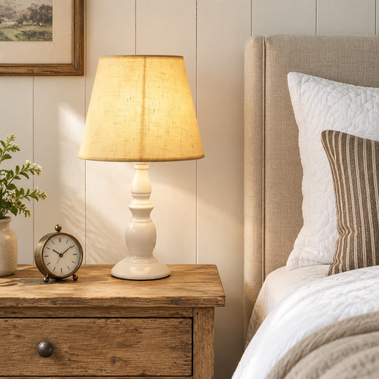 Issac Classic Linen Empire Iron Body Table Lamp