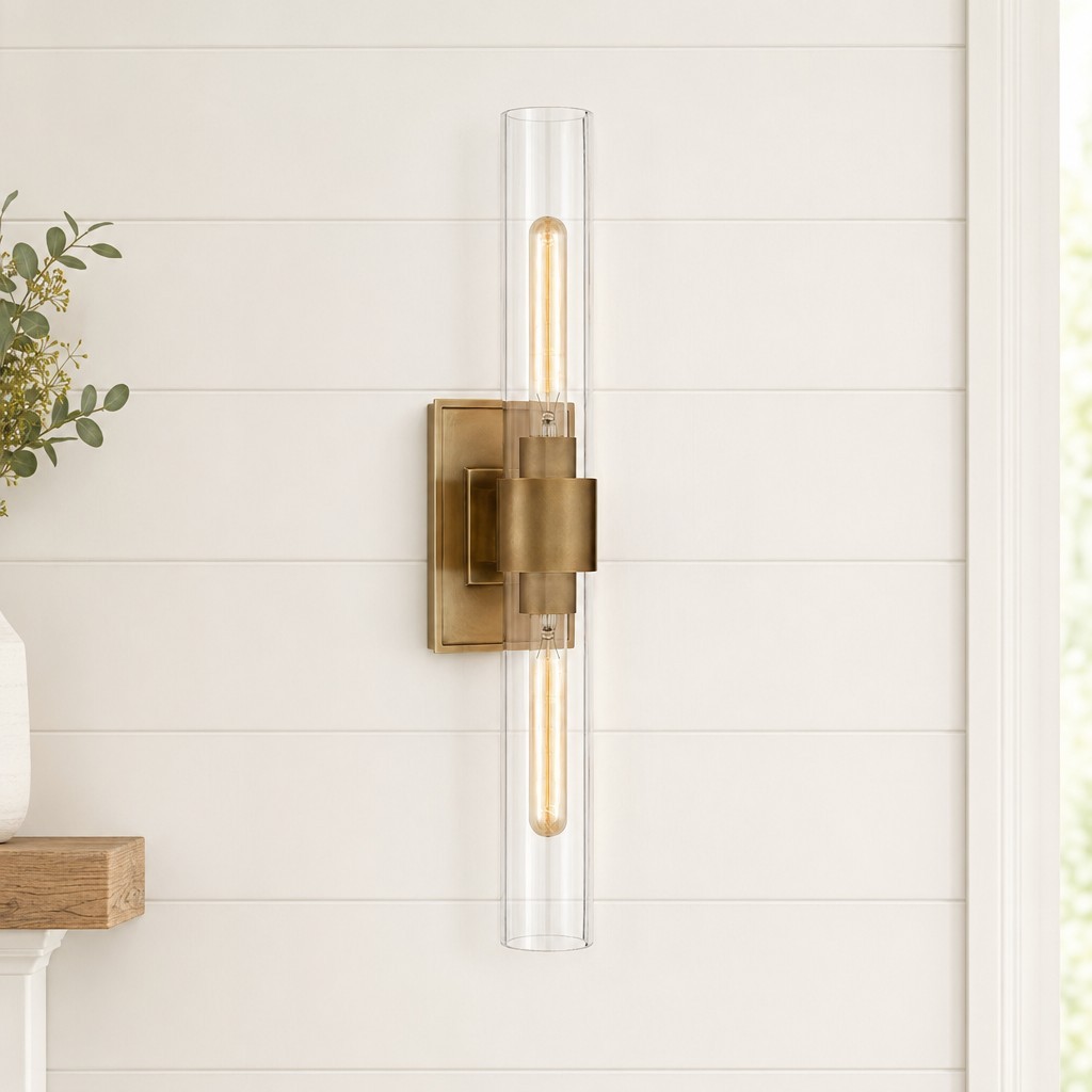 Zinnia Glass Tube Double Wall Mounted Light