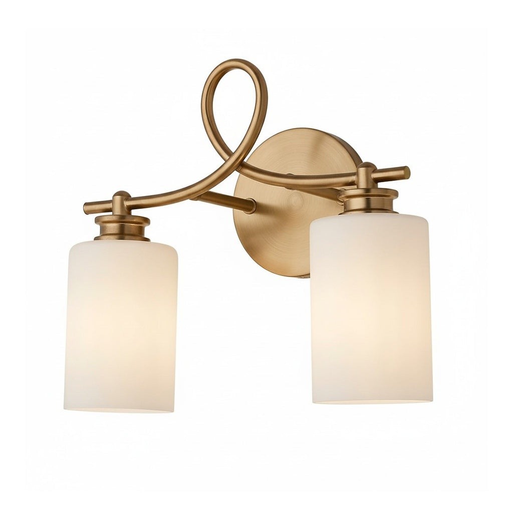 Drusilla Mid Century Modern Aged Brass Looped Arm Vanity Light