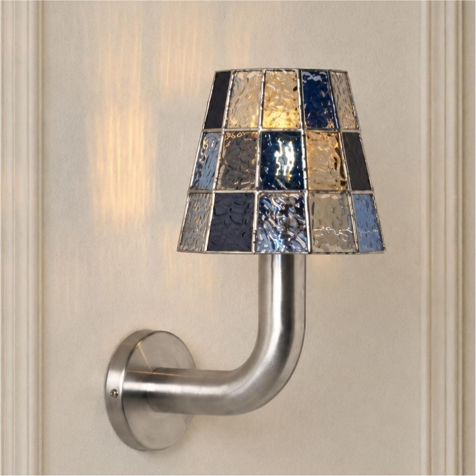 Elodieo Vintage Textured Mosaic Glass Cone Wall Sconce