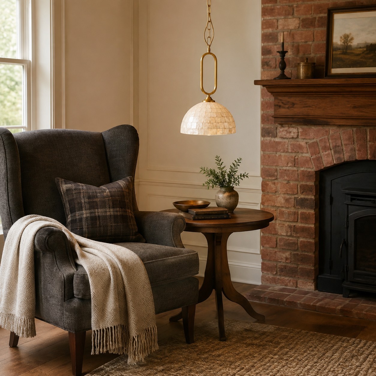 Isaac Retro Shell Dome All-Copper Pendent Light