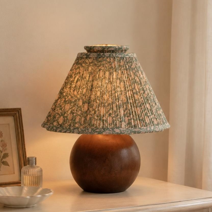 Rosalies French Country Pleated Floral Linen Table Light