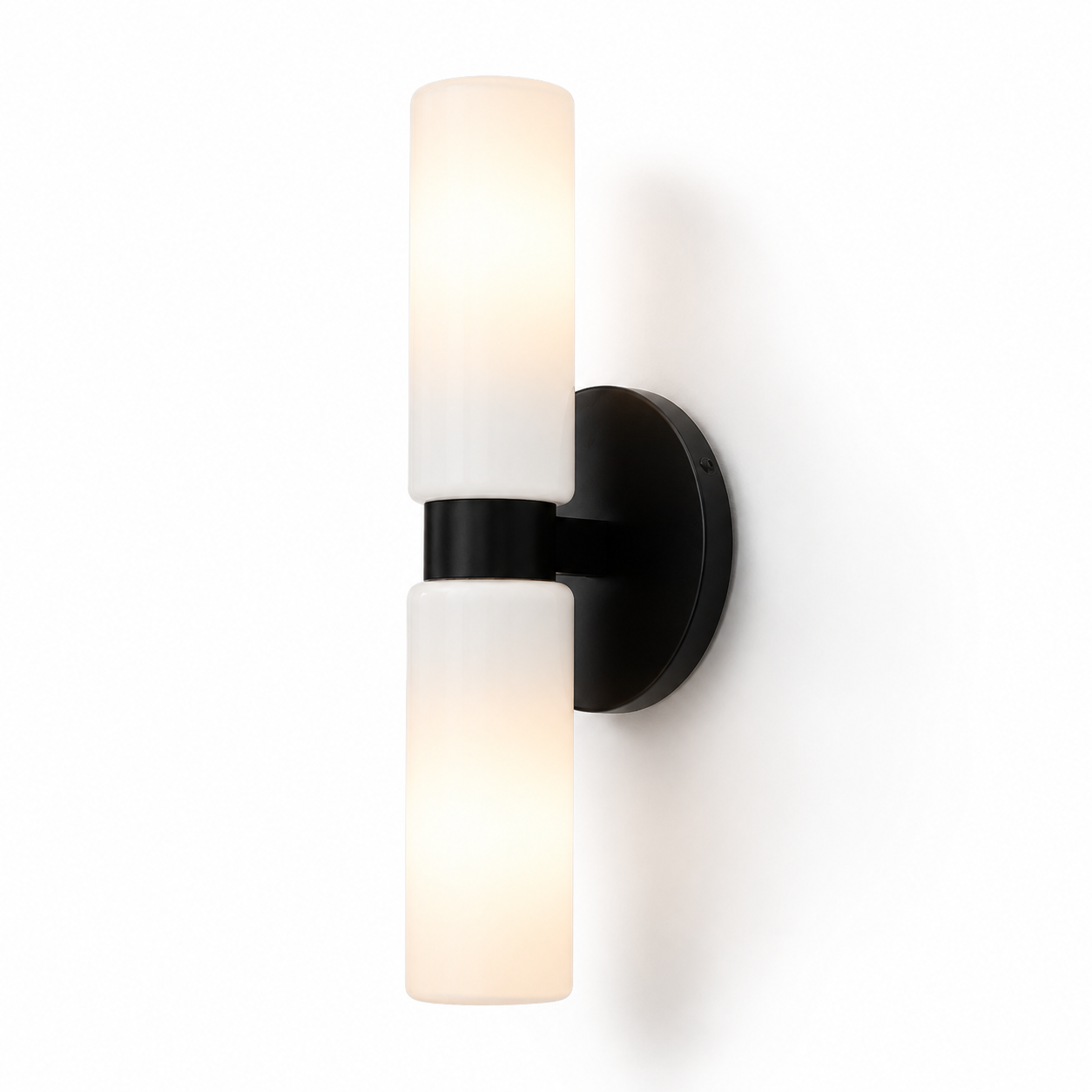 Sinclair Minimalist Glass Double Short Wall Light