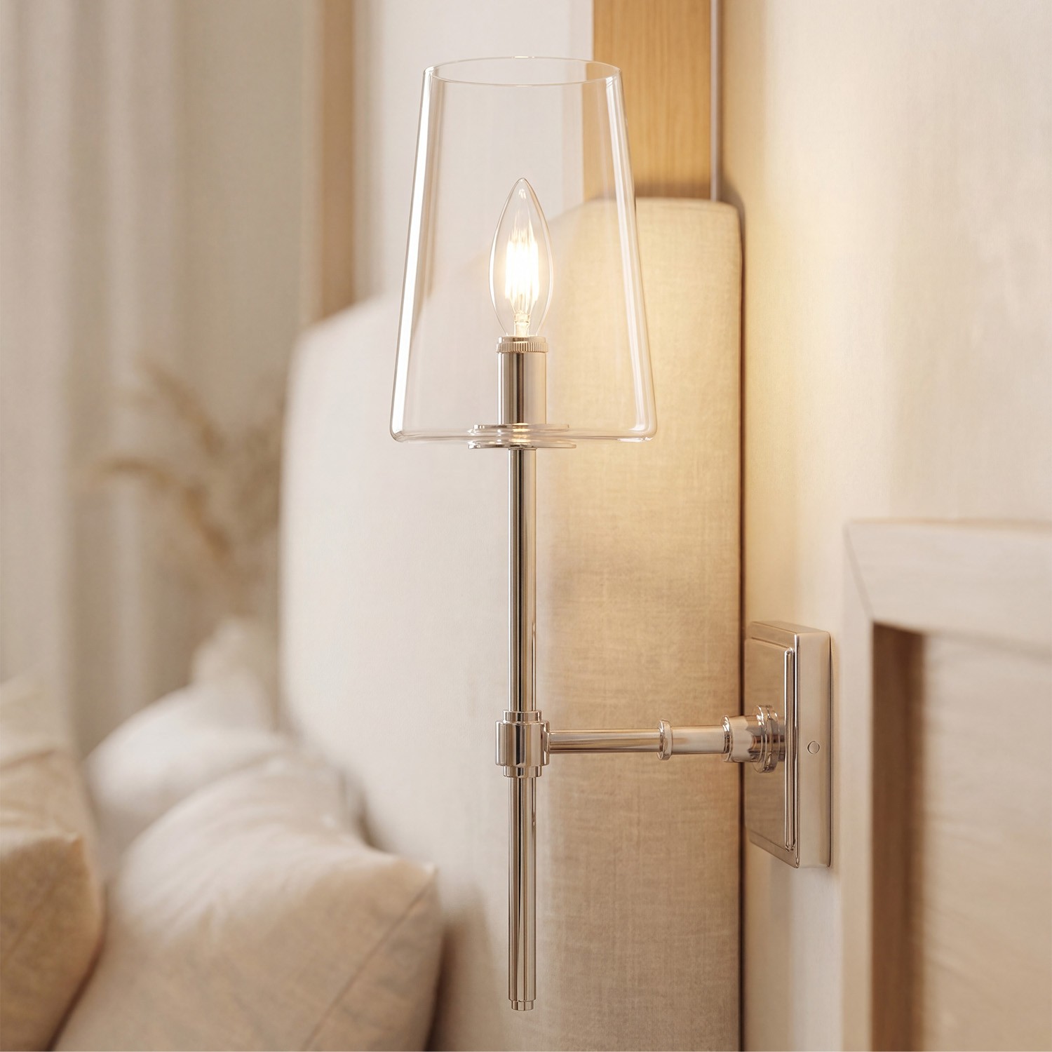 Murano Farmhouse Clear Glass Vanity Wall Sconce