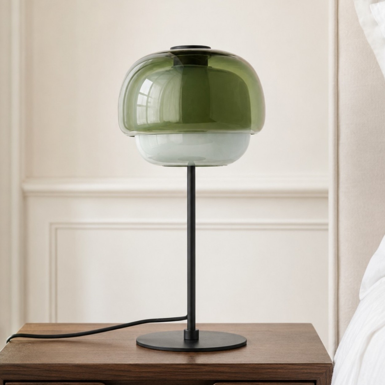 Xyndrae Modern Nordic Double-Layered Tinted Glass Table Lamp