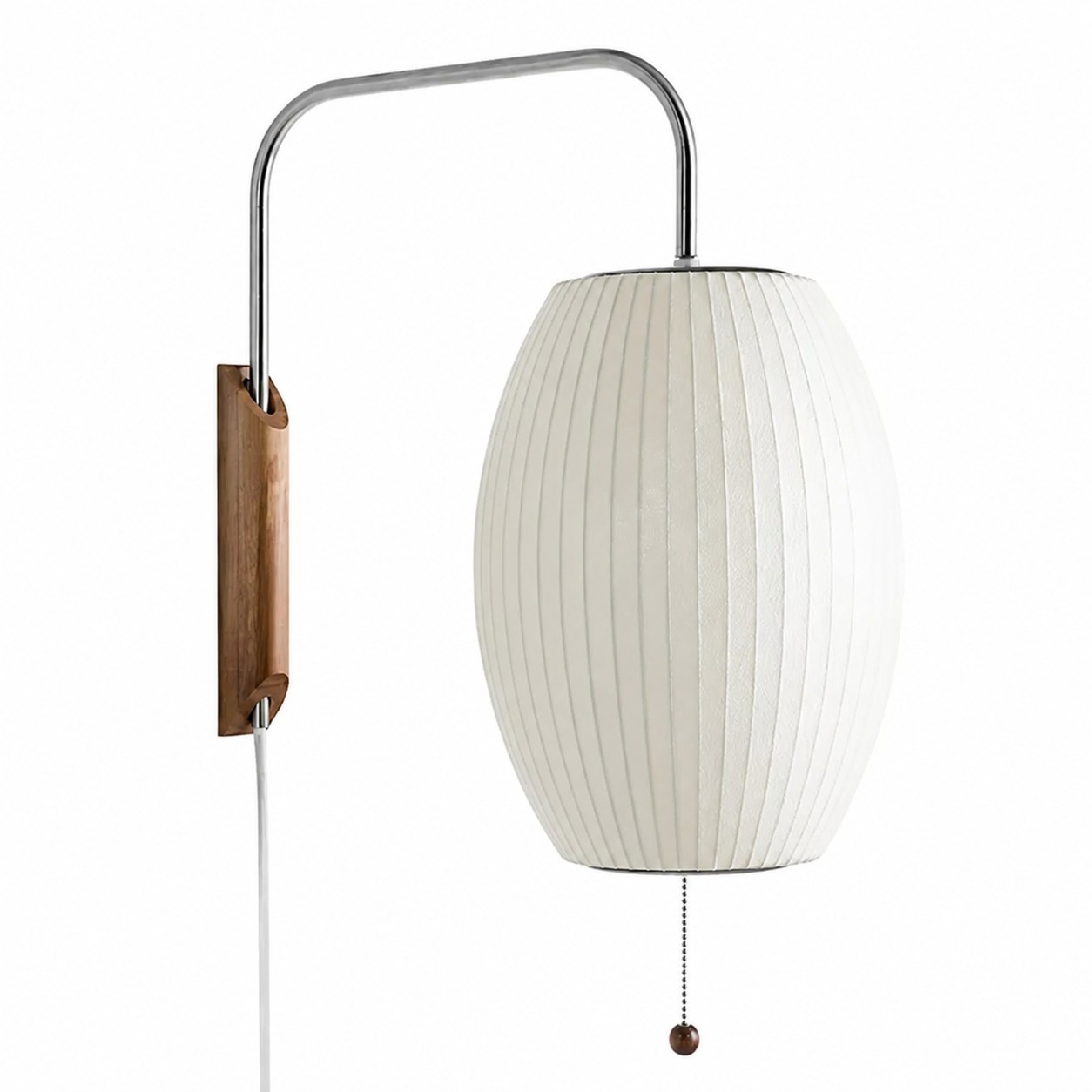 Everett Wabi Sabi Fabric Ribbed Shade Plug In Wall Sconce