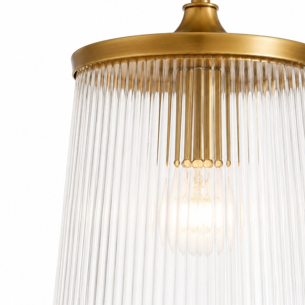 Caleb Modern Trapezoid Ribbed Glass Pendant Light