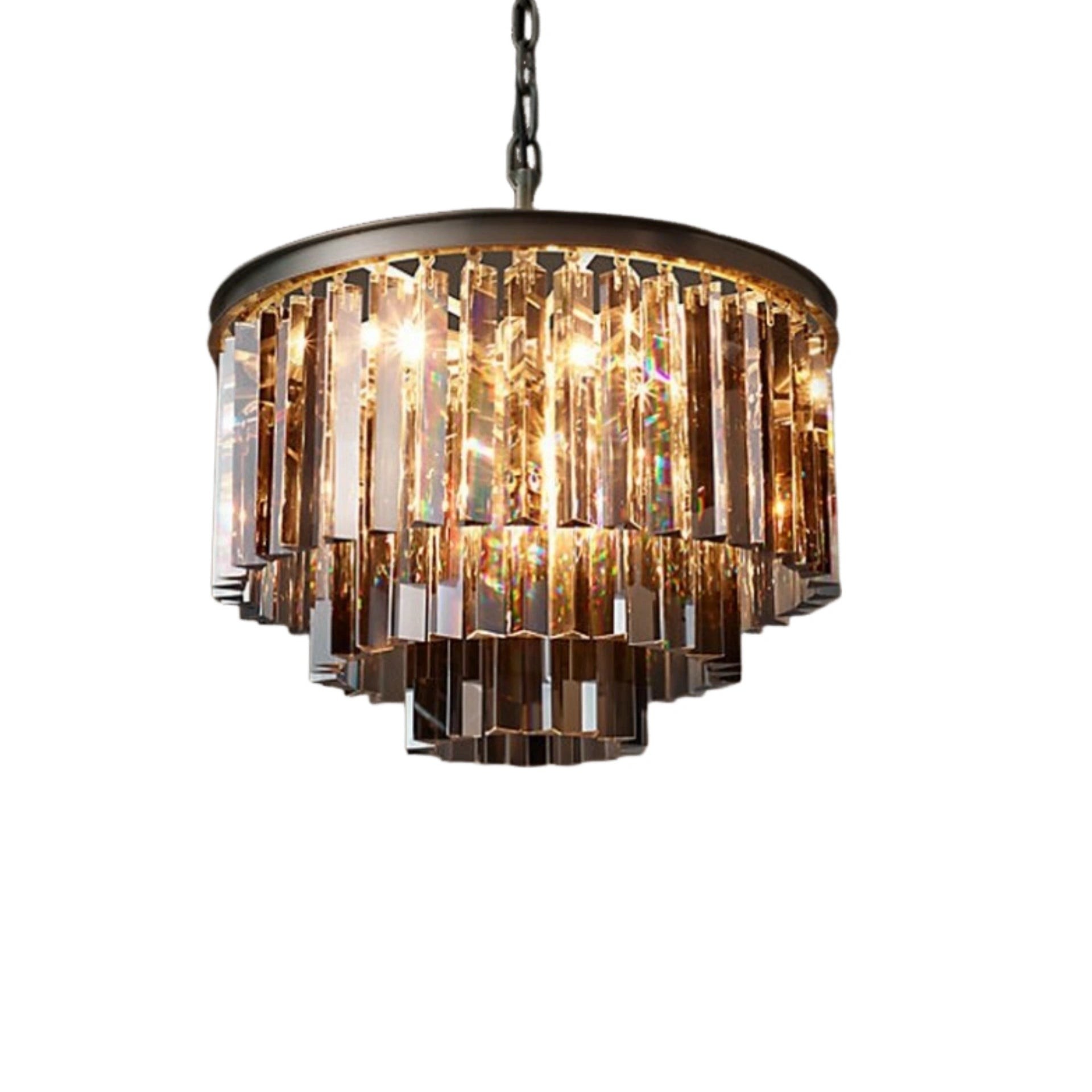 Guinevere Vintage Luxury Tiered Round Crystal Chandelier