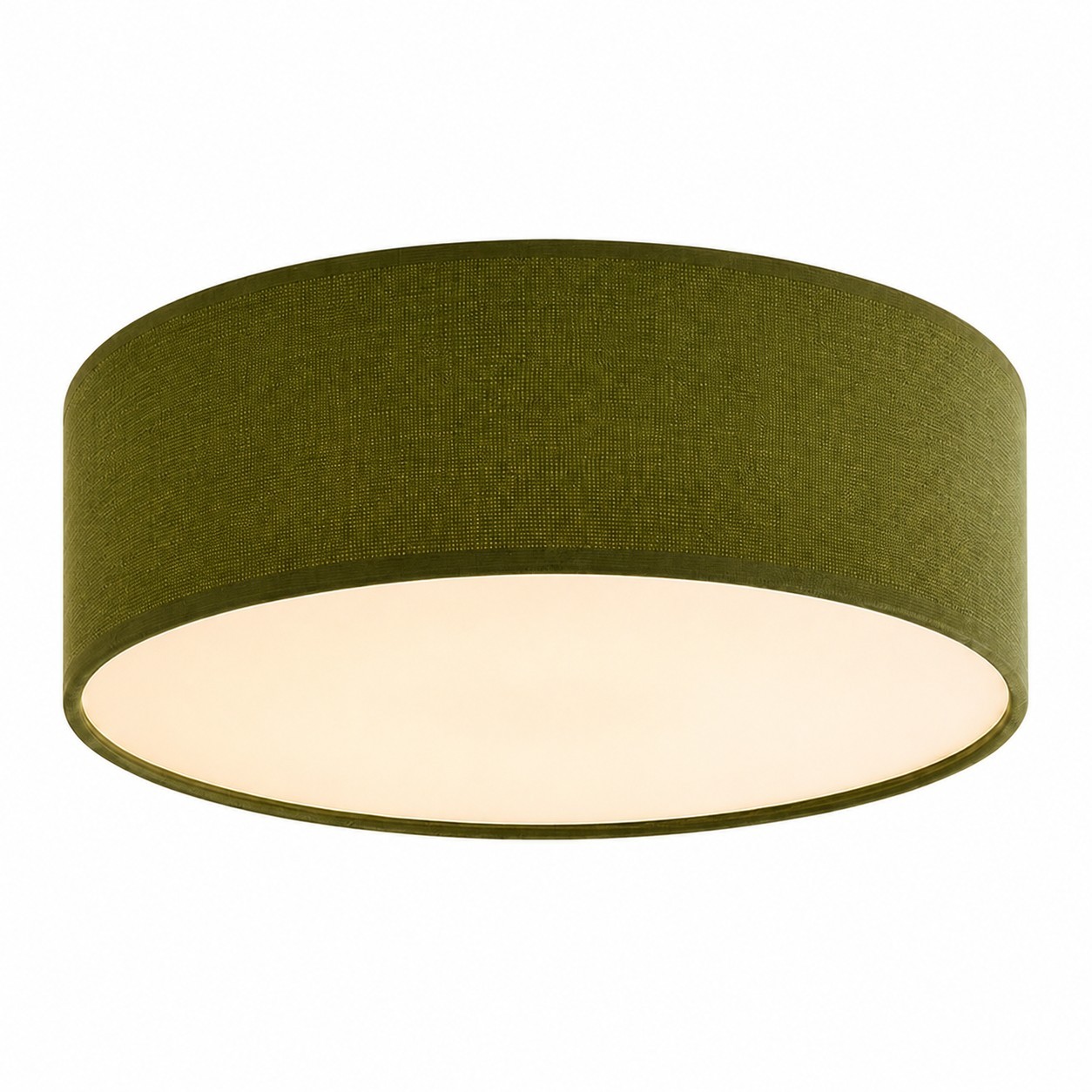 Toren Modern Linen Fabric Drum Flush Mount Ceiling Light