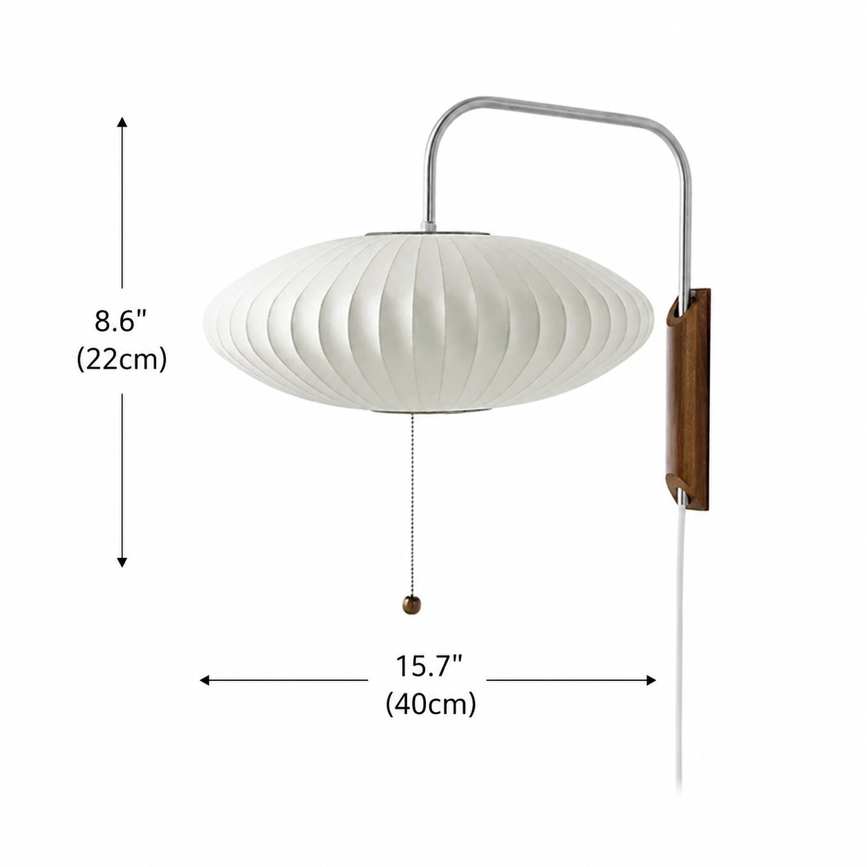 Everett Wabi Sabi Fabric Ribbed Shade Plug In Wall Sconce