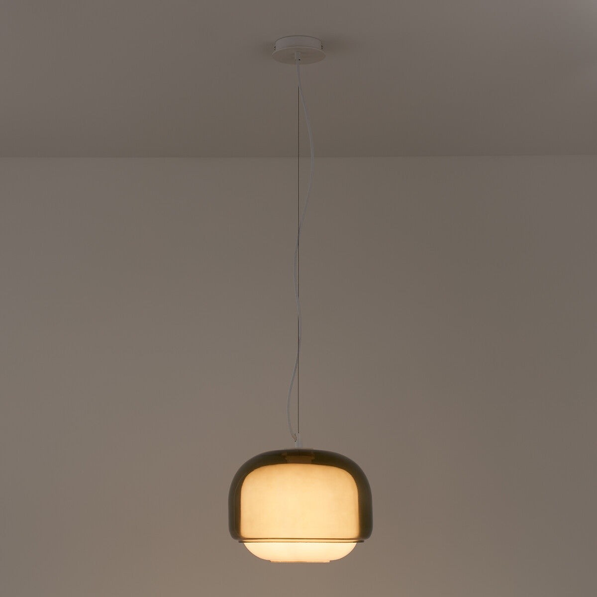 Vexlynn Scandinavian Round Dual-Layer Tinted Glass Pendant Light