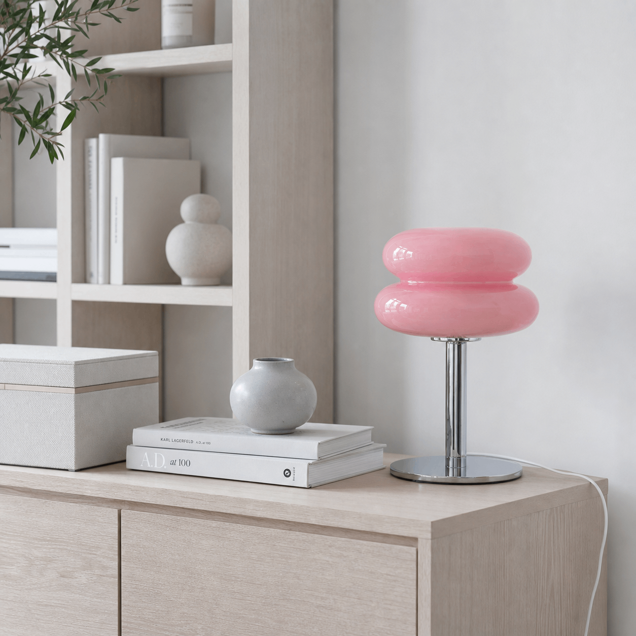 Josie Cream Glass Bauhaus Style Table Lamp