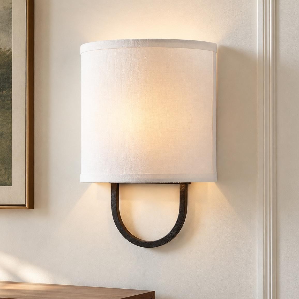 Zylar Modern Metal Fabric Shade Wall Sconce