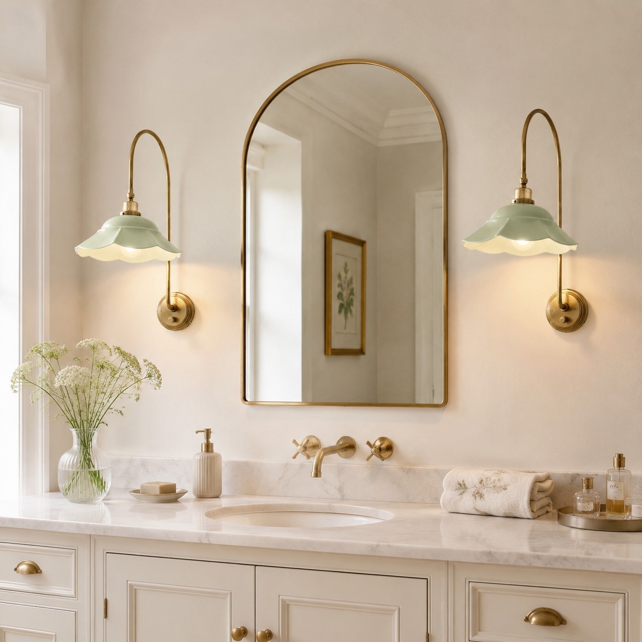 Enzo Elegant Vintage Bloom Metal Wall Sconce