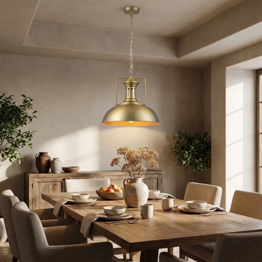 Soliviel Industrial Metal Dome Pendant Light