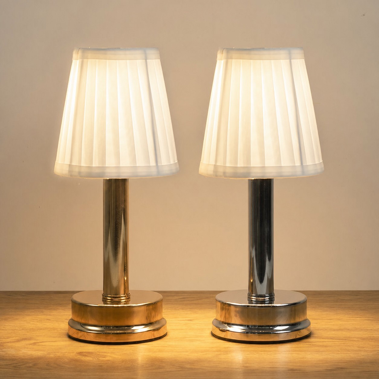 Mariana Cordless Battery Operated Pleated Shade Table Lamp