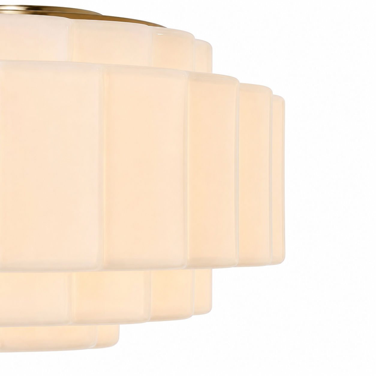 Winry Antique Brass Tiered Milk Glass Pendant Light