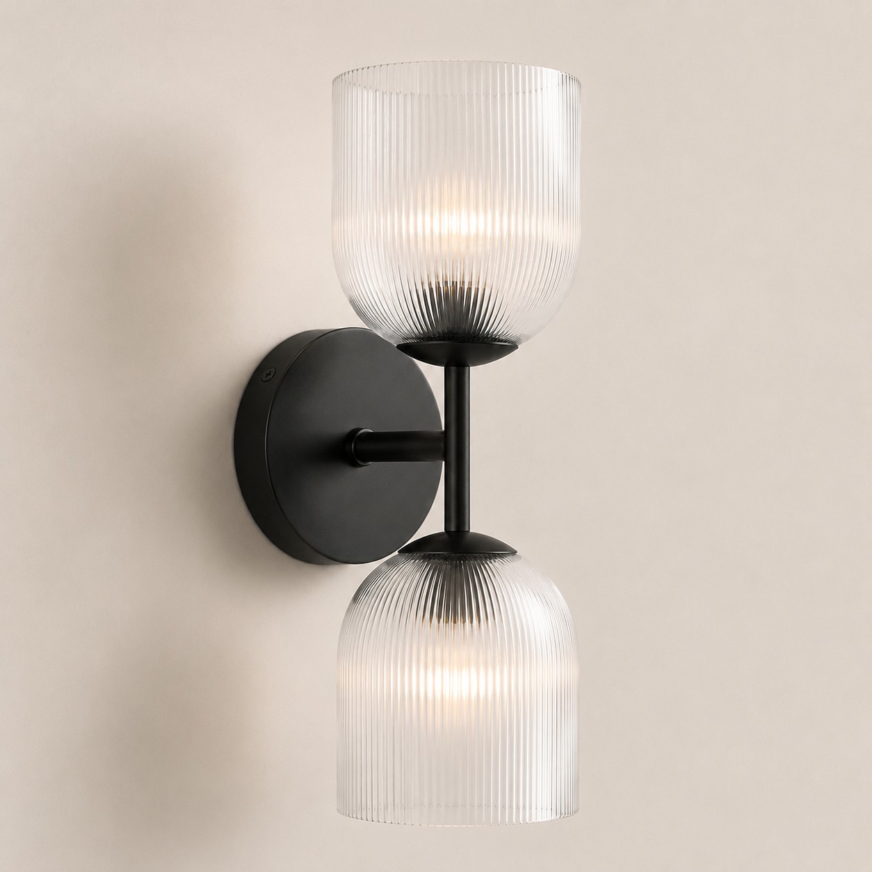 Alain Cooper Ribbed Glass Wall Sconce