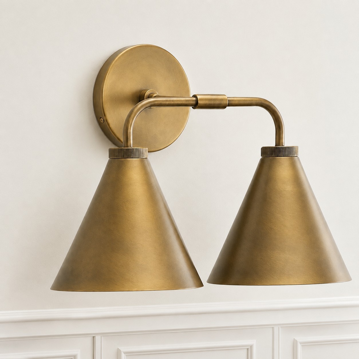 Kaelen Retro Cooper Cone Sconce Light