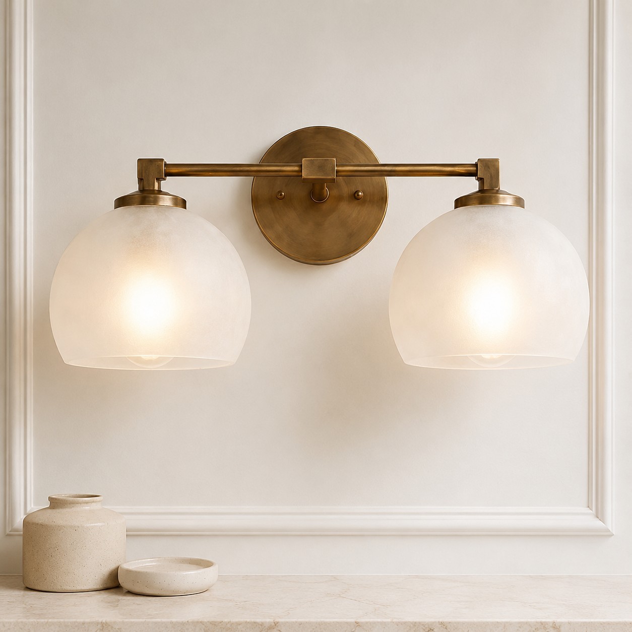 Conrad Vintage 3 Light Bellflower Glass Wall Sconce