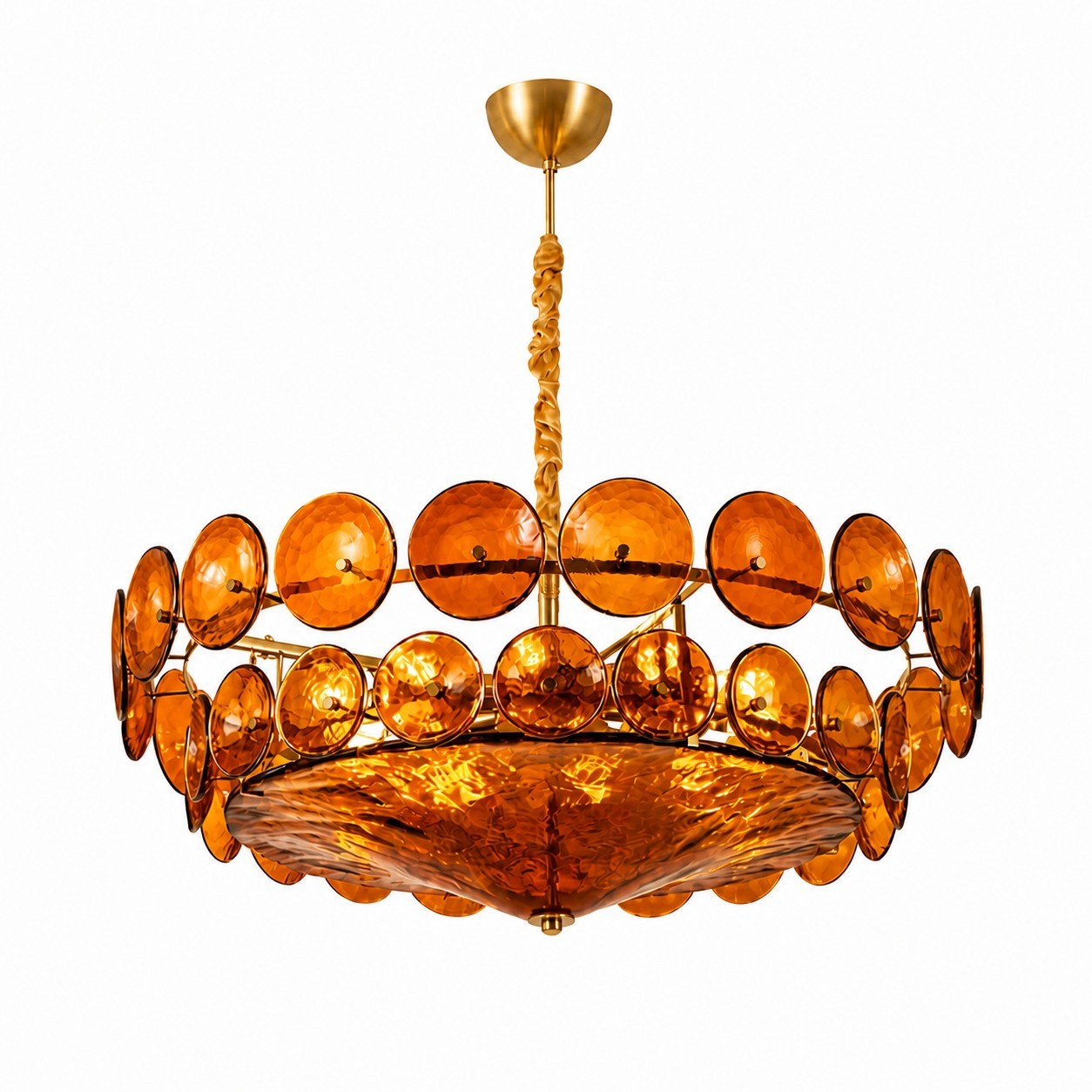 Harold Vintage Design-Forward Color Glass  Chandelier