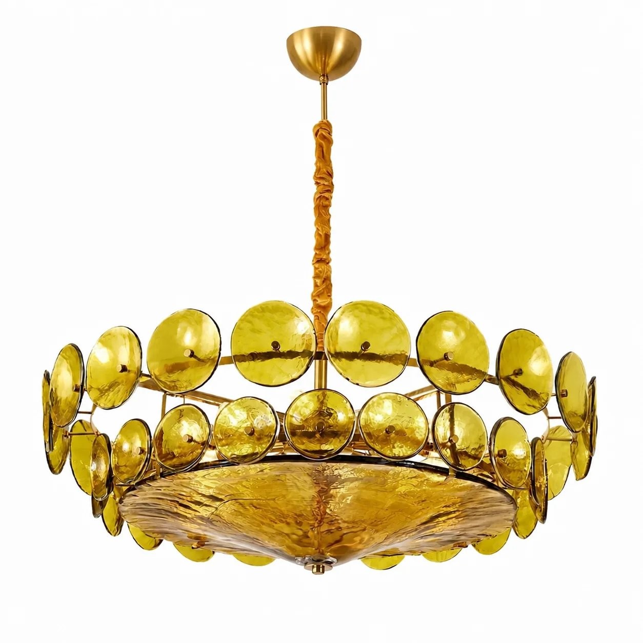 Harold Vintage Design-Forward Color Glass  Chandelier