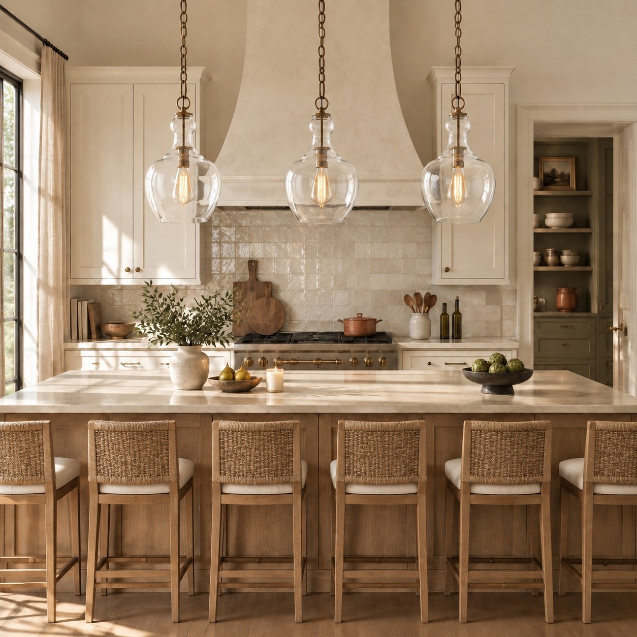Yates Industrial Clear Glass Pendant Light