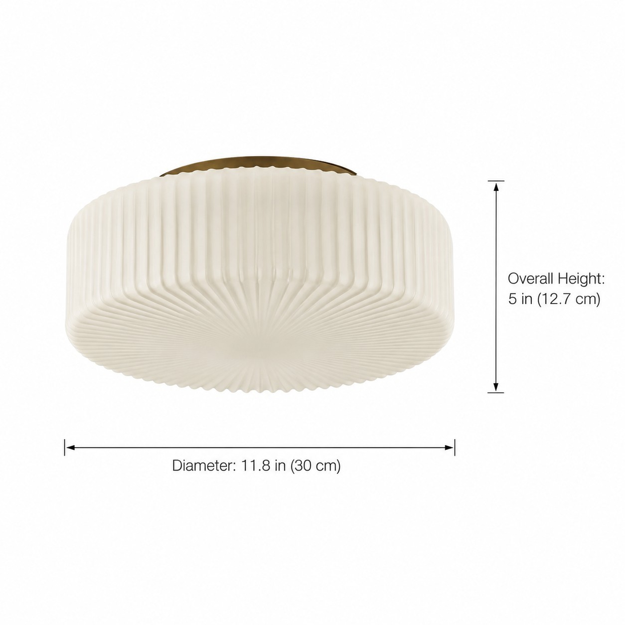 Nymirra Modern Ribbed Glass Flush Mount Ceiling Light