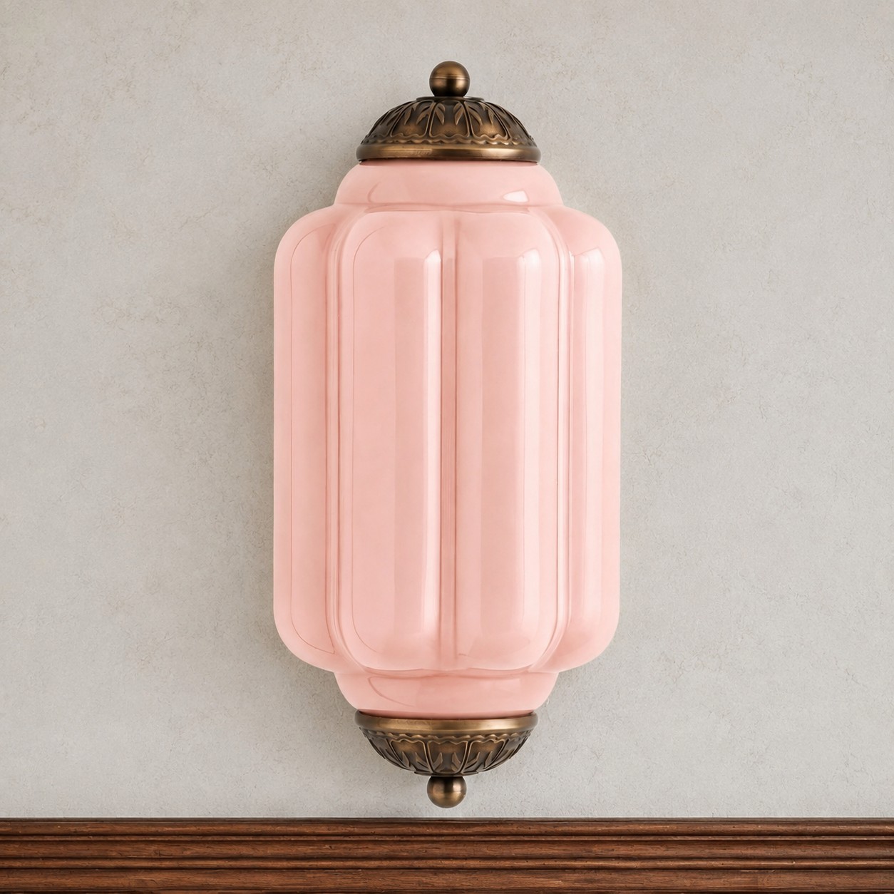 Michael Vintage Eloise Milk Glass Flush Wall Light