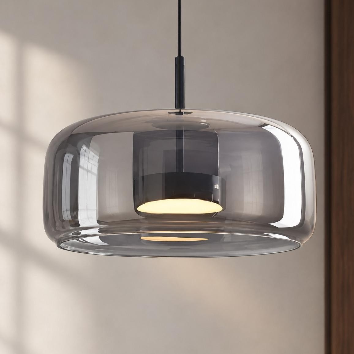 Raith Mouth Blown Glass Shade Pendant Light